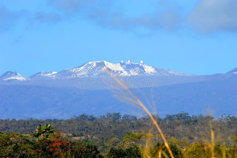 Mauna Kea and Snow capped Peaks royalty free stock photo