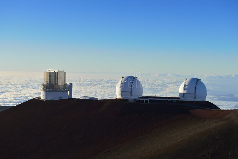 Mauna Kea Telescopes on the Big Island of Hawaii Stock Photo Image of