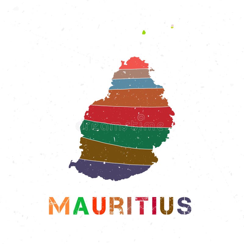 Mauritius carte conception. forme de l'île avec de belles vagues géométriques et une texture grunge. illustration vectorielle puissante.