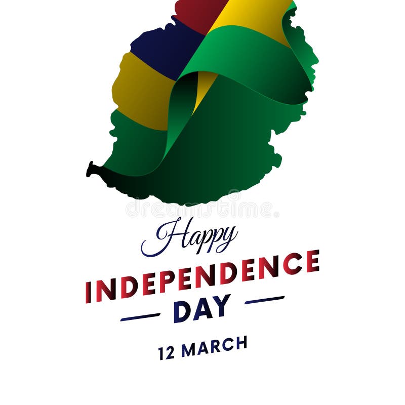 Mauritius Independence Day. Mauritius Map. Vector Illustration. Stock