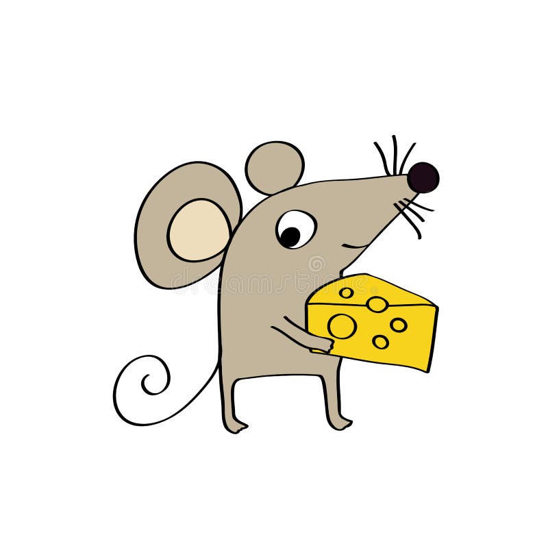 Maus Mit Einem Stuck Kase Vektor Abbildung Illustration Von Kase