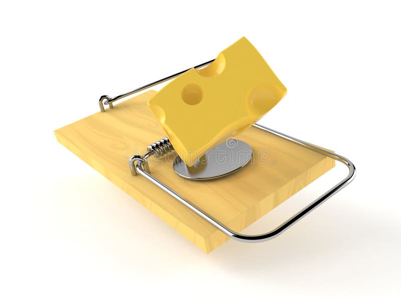 Mausefalle mit Käse lizenzfreie abbildung Mausefalle mit Käse lizenzfreie abbildung