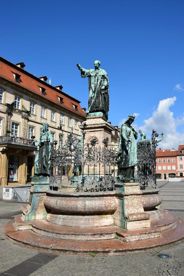 Maximiliansbrunnen in Bamberg, Germany Editorial Photography - Image of ...