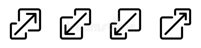 Maximize and Minimize Vector Icons. Increase and Reduce Signs. Full ...