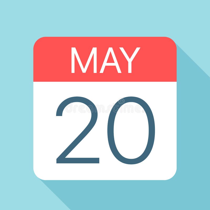 May 20 Calendar Icon Vector Illustration of One Day of Month Stock May 20 Calendar Icon Vector Illustration of One Day of Month Stock
