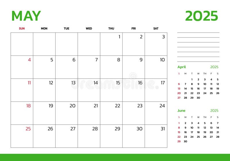 May 2025 Calendar. Week Start on Sunday Stock Vector Illustration of time, march 321405047