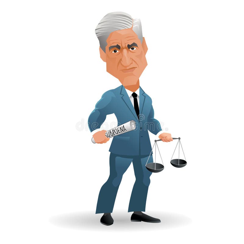 Caricature of American attorney and appointed Special Counsel Robert Mueller