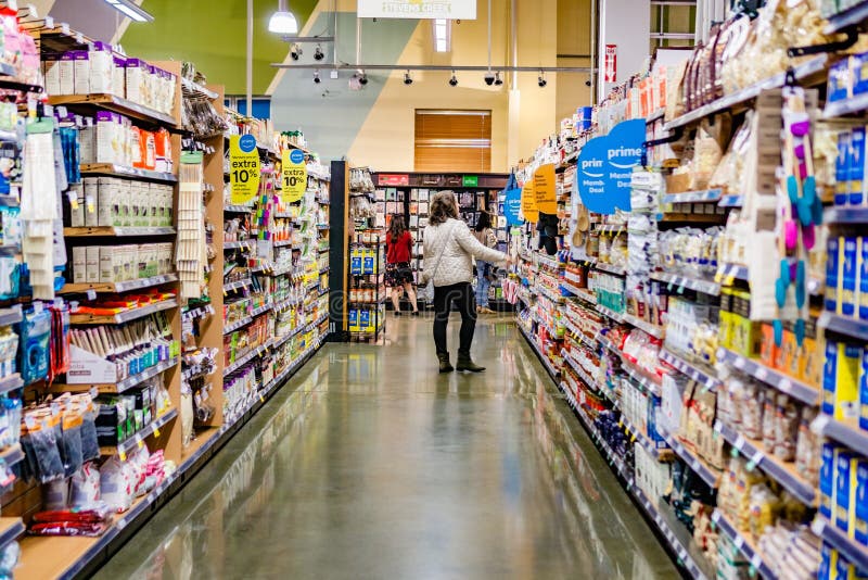 May 17 2019 Cupertino Ca Usa View Of An Aisle In A Whole Foods