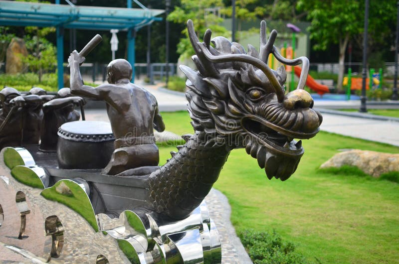 19 May 2013 Front of the Traditional Dragon Boat Head Editorial Stock