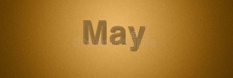 May gold text title for month background design stock illustration