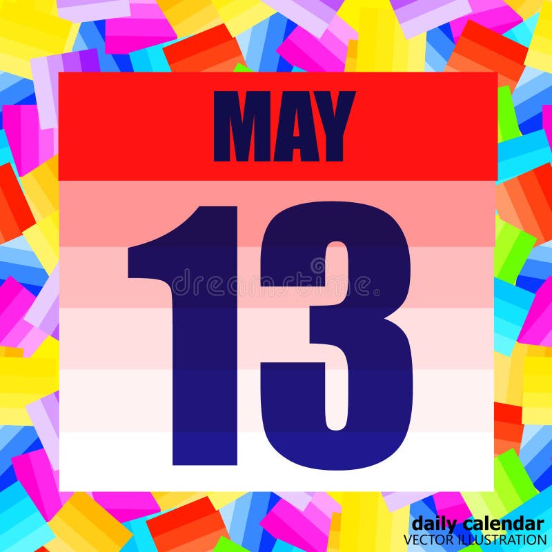 May 13 icon. For planning important day. Banner for holidays and special days. May 13th. Vector. stock illustration