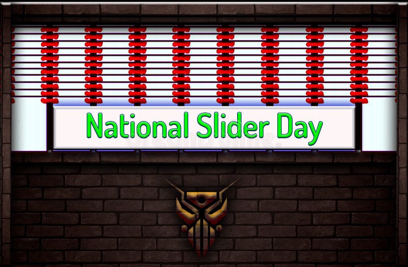 May Month Special Day. National Slider Day, Neon Text Effect on Bricks
