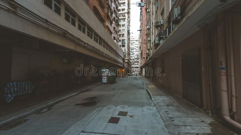 May 29 2023 North Point, Ally at Old Building in Hong Kong Editorial