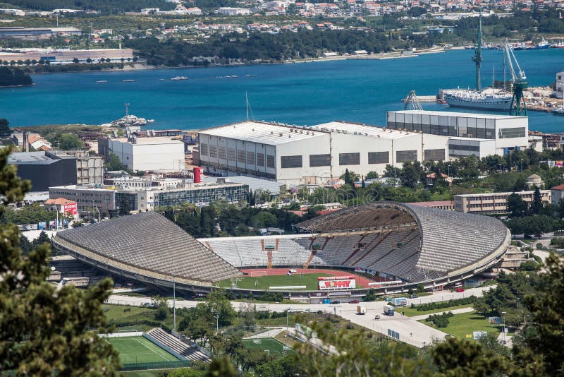 Hajduk Split Poljud stadium aerial view Art Print by Brch Photography -  Fine Art America