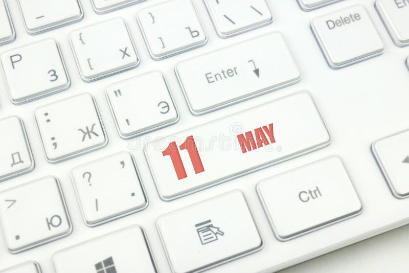 May 11st . Day 11 of Month, Calendar Date. Cropped View of Modern White