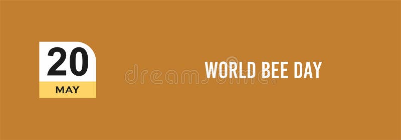 20 May World Bee Day Text Design Illustration. International Day Event