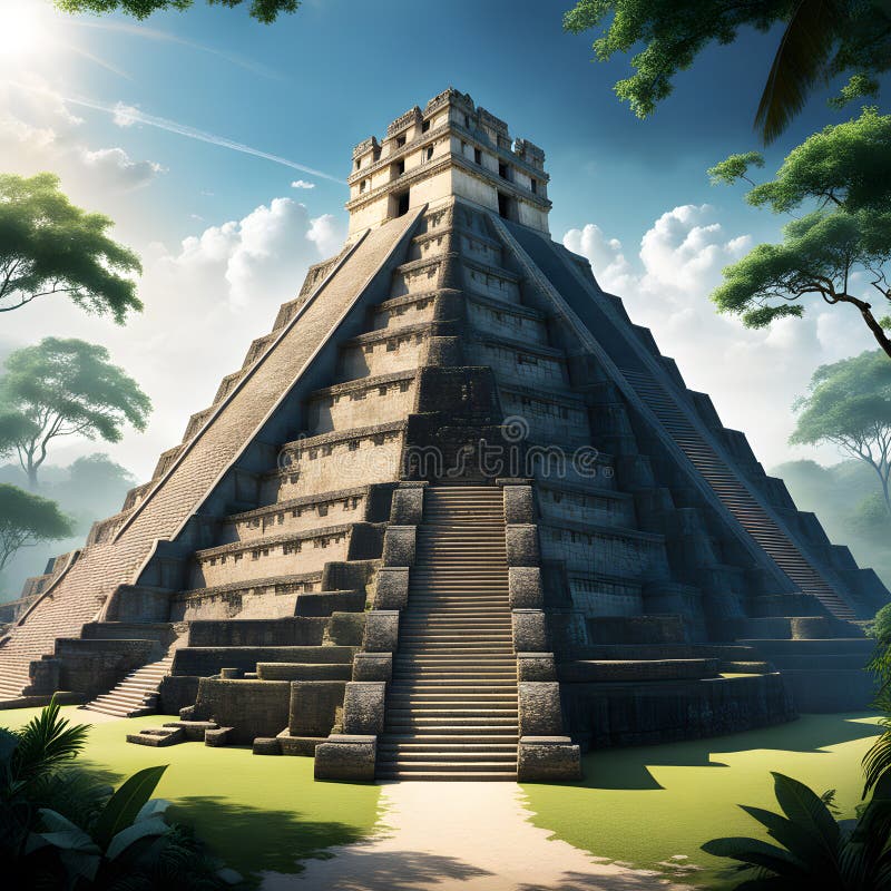 Maya Pyramids, Ai-generatet Stock Photo - Image of site, historic ...