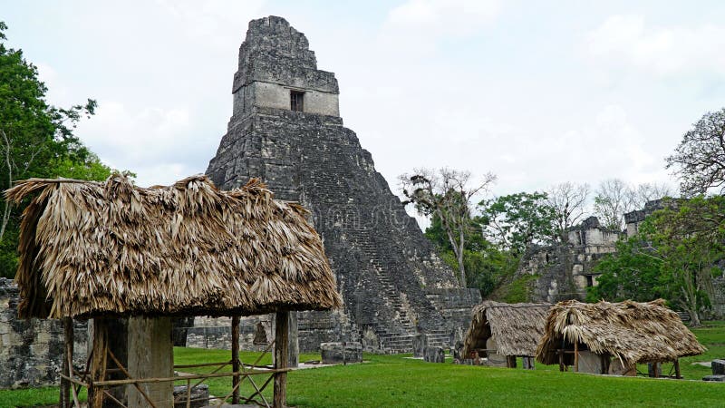 Maya-ruïnes van Tikal. Oude Maya-tempel, Petén, Guatemala royalty-vrije stock fotografie