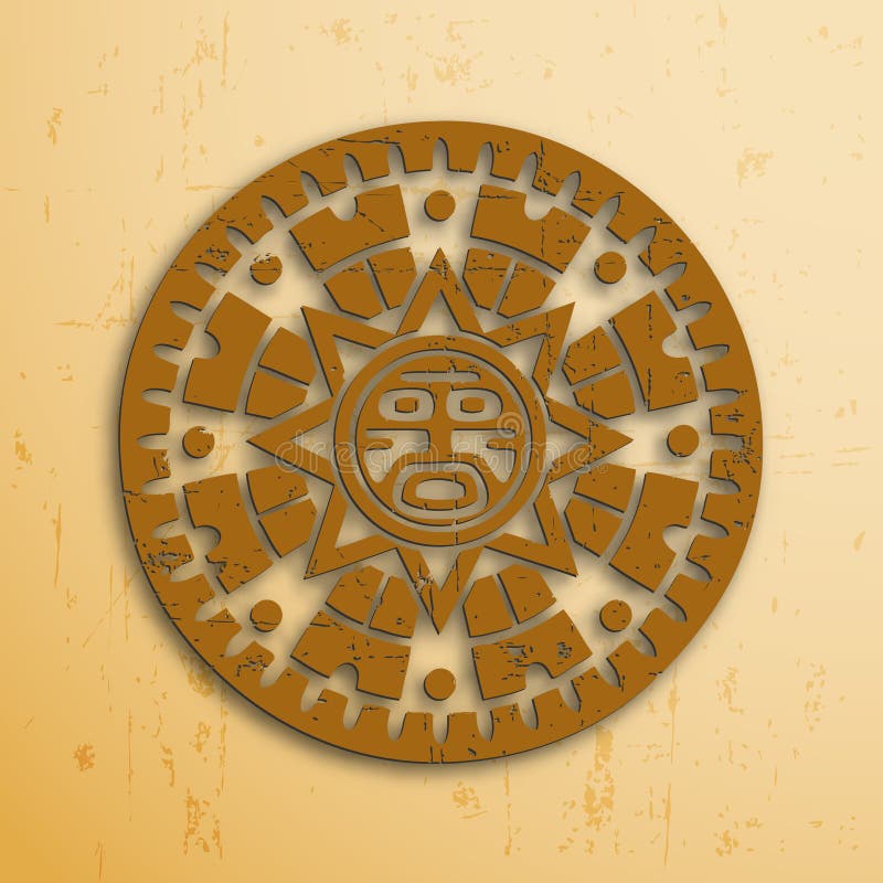Maya sun stock illustration. Illustration of mayan, apocalyptic 34029855