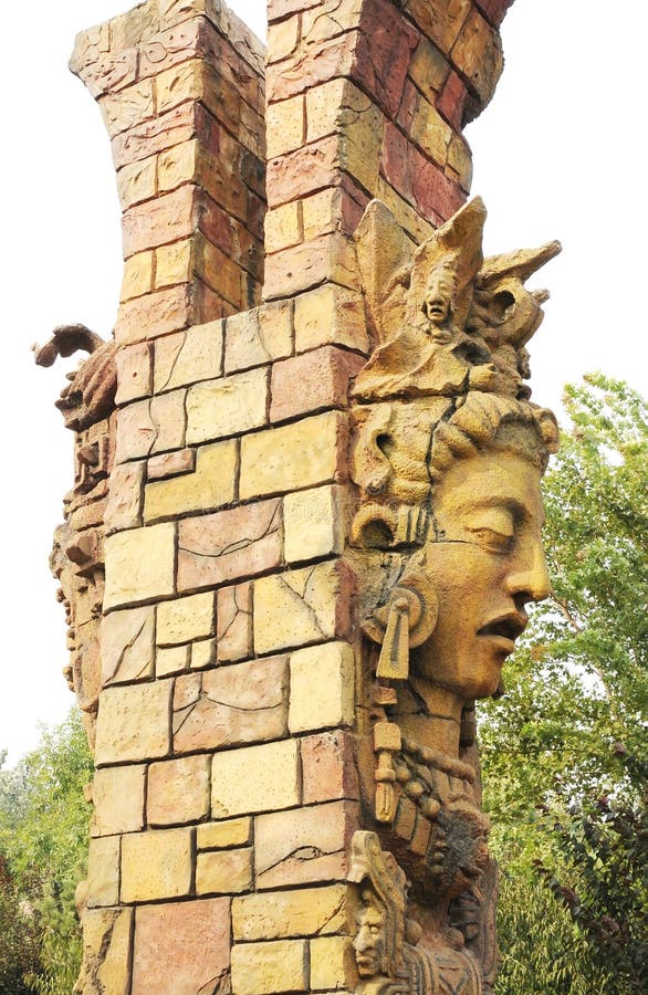 Maya warrior statue stock image. Image of statue, culture 7066457