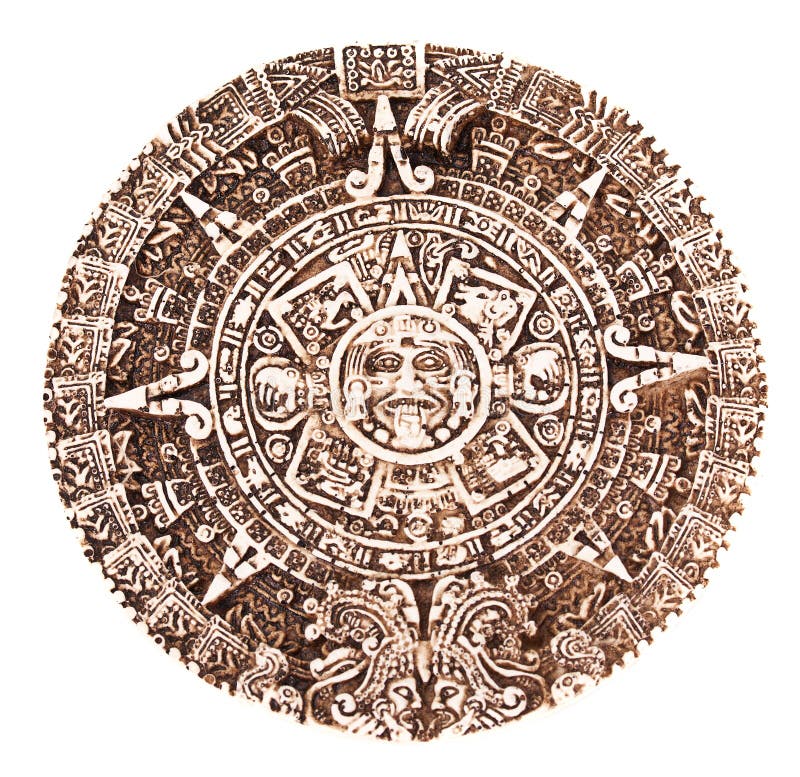 Maya calendario aislado sobre fondo blanco.