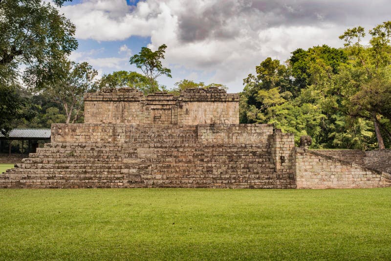 View of Grand Plaza in Mayan Ruins - Copan Archaeological Site ...