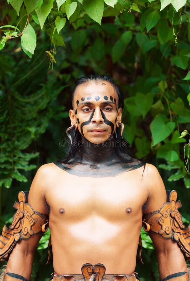 Mayan Shaman in the Xcaret Show in Mexico Editorial Photography Image
