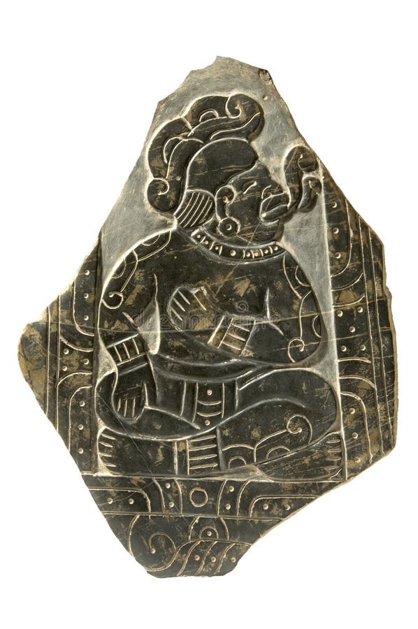 Mayan Stele Isolated with Clipping Path royalty free stock photography