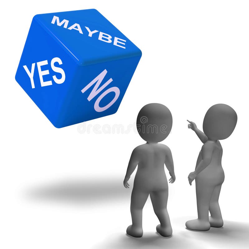 Maybe Yes No Dice Represents Uncertainty And Decisions Stock