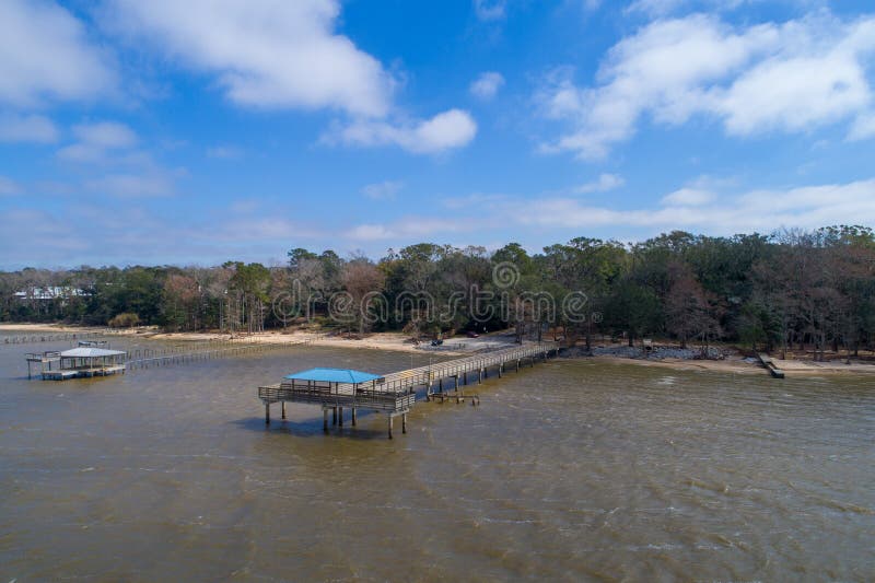 Mayday Park Pier in Daphne, Alabama on the Eastern Shore of Mobile Bay