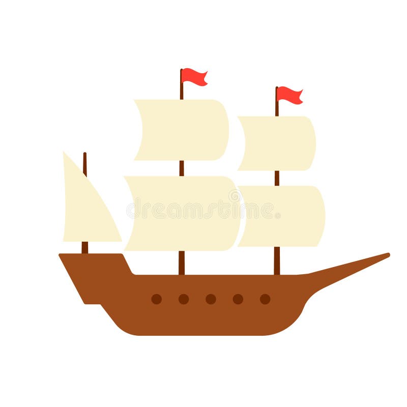 Mayflower ship icon. Clipart image isolated on white background. Mayflower ship vectors