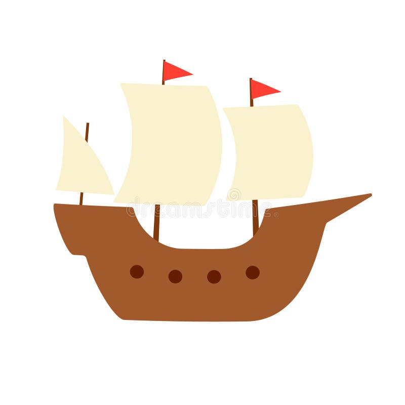 Mayflower ship simple icon. Clipart image isolated on white background. Mayflower ship vectors