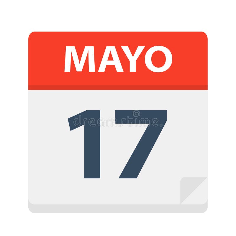 Mayo 17 Calendar Icon May 17. Vector Illustration of Spanish