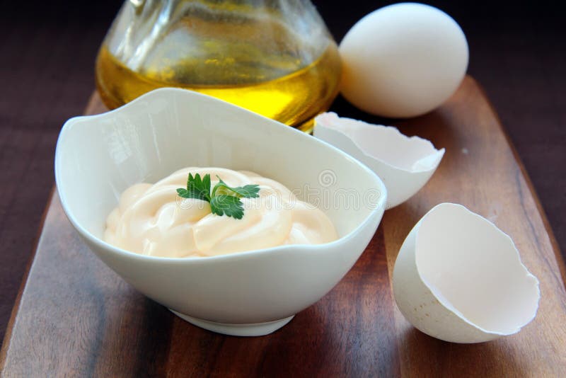 Mayonnaise stock image. Image of yellow, cream, wooden 16926365