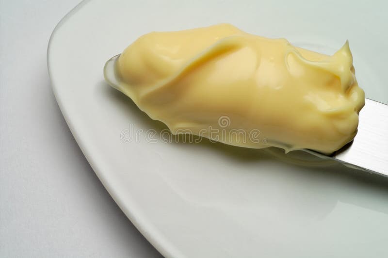 Mayonnaise or butter stock photo. Image of knife, plate 2740302