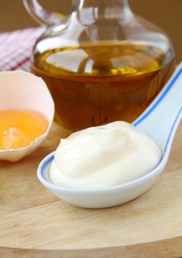 Mayonnaise with Egg and Olive Oil Stock Photo Image of yellow