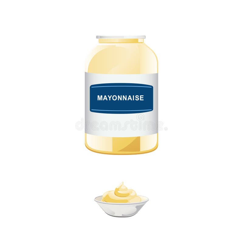 Mayonnaise in Glass Bottle. Stock Vector - Illustration of background ...