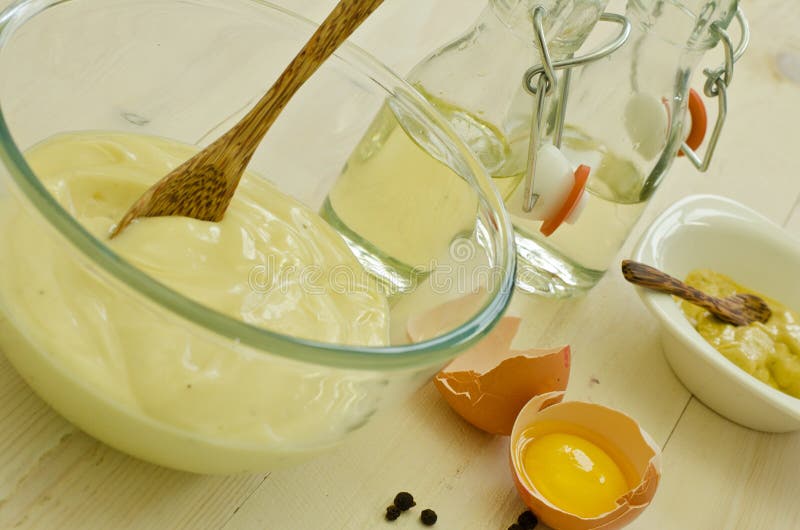 Mayonnaise ingredients stock photo. Image of bowl, mixing 25216986