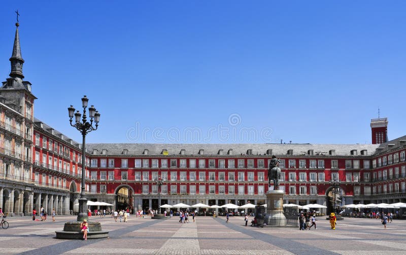 Mayor da plaza em Madrid, Spain imagem de stock royalty free Mayor da plaza em Madrid, Spain imagem de stock royalty free