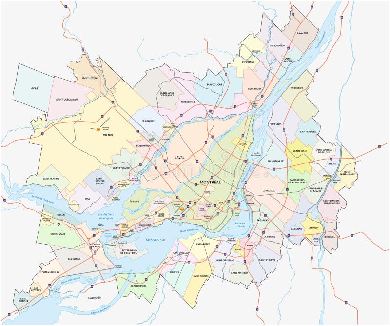 Mayor mapa de Montreal ilustración del vector Mayor mapa de Montreal ilustración del vector