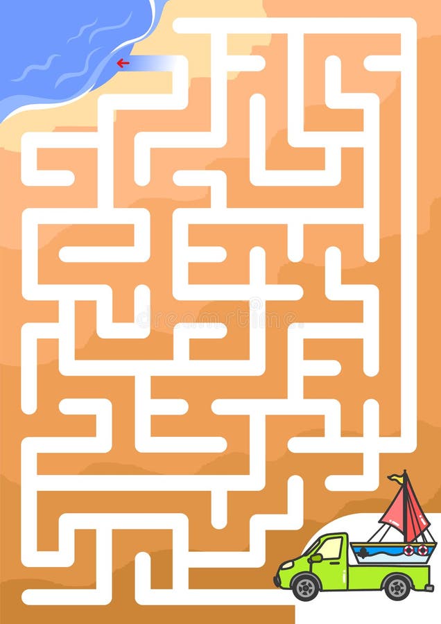 Maze game: Help car find the way to the sea.