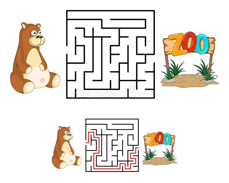 Maze Labyrinth Children Cartoon Dog Bone Stock Vector (Royalty Free)  1660369309