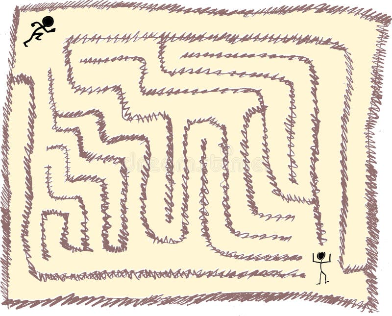 Maze number eight, very easy, pencil stroke style, vector graphic stock illustration Maze number eight, very easy, pencil stroke style, vector graphic stock illustration