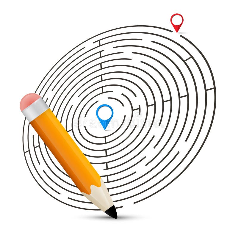 Maze Vetora Illustration com etiquetas ilustração royalty free Maze Vetora Illustration com etiquetas ilustração royalty free
