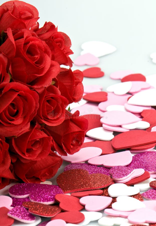 Mazzo delle rose e del vanlentine fotografia stock libera da diritti Mazzo delle rose e del vanlentine fotografia stock libera da diritti