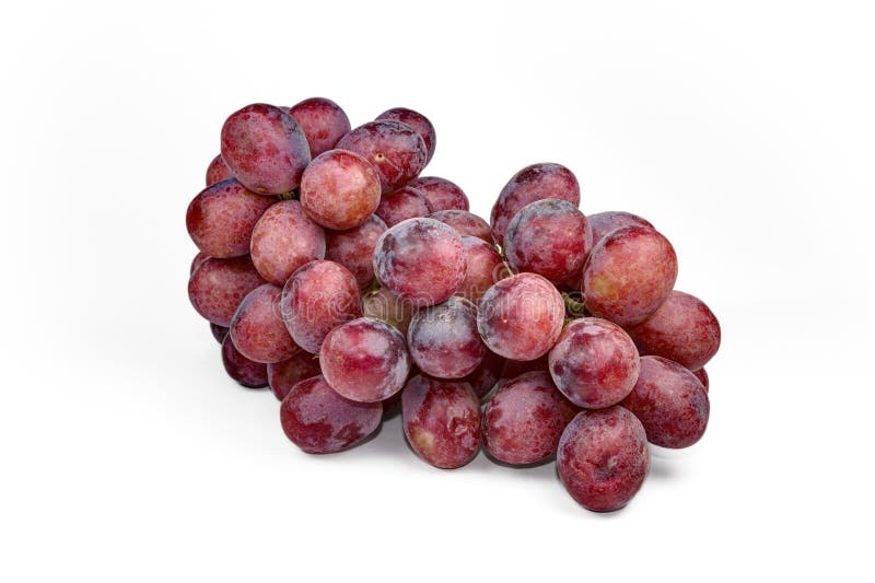 Mazzo di uva rossa, fresco con le gocce di acqua Su fondo bianco fotografia stock Mazzo di uva rossa, fresco con le gocce di acqua Su fondo bianco fotografia stock