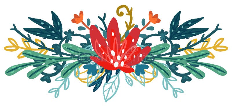 Mazzo floreale disegnato a mano di vettore royalty illustrazione gratis Mazzo floreale disegnato a mano di vettore royalty illustrazione gratis