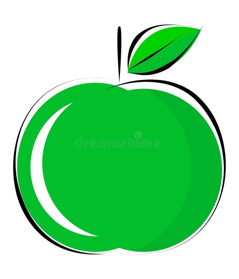Maçã verde ilustração royalty free Maçã verde ilustração royalty free