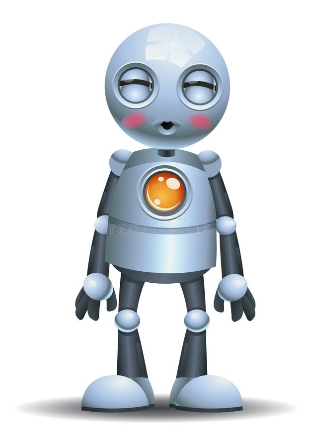 Mała robot emocja w całowanie twarzy royalty ilustracja Mała robot emocja w całowanie twarzy royalty ilustracja