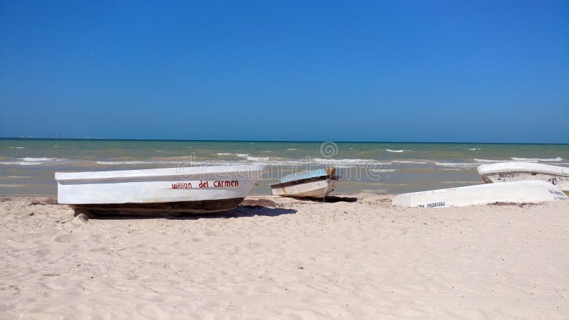 Małe łodzie rybackie, Progreso, Meksyk obrazy stock Małe łodzie rybackie, Progreso, Meksyk obrazy stock